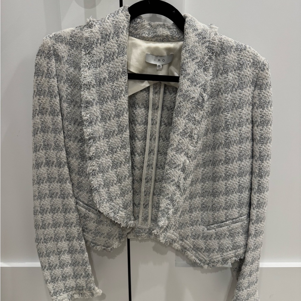 IRO Women's Cream and Gray Textured Blazer